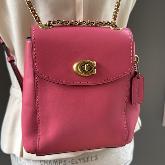 Coach Parker convertible backpack adjustable straps Orchid Pink leather EUC - Picture 4 of 16
